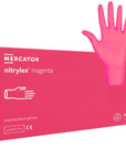 Manusi nitryl nepudrate - Magenta, marimea S, 100 buc